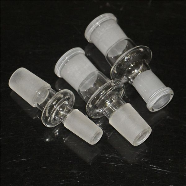 10 styles adaptateur de verre adaptateur de bol de narguilé 14 mm-14 mm femelle 18-18 mm femelles 14-18 mm Adaptateurs en verre mâle pour la pipe à eau play