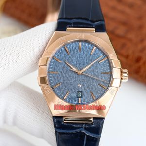 10 styles montres de haute qualité CR Factory 39mm or rose Cal.8801 montre automatique pour homme 131.53.39.20.03.001 cadran bleu bracelet en cuir montres-bracelets pour hommes