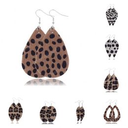 10 stijlen lederen Teardrop Earrings Set Petal Leaf Drop Earrings New Leopard Dangle Oorbellen Voor Dames Meisjes Geschenken Charme Hanger