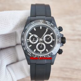 10 stijlen Luxe horloges Tweet Remould 40mm Keramische ETA7750 Automatische Chronograph Mens Horloge Black Dial Rubberen Strap Heren Horloges