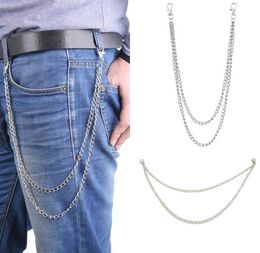 10 Styles Street Style Women Men Mode Big Ring Key Chain Metal Wallet Belt Chain Long Punk Pant Jean Keychain Hiphop Jewelry6357197