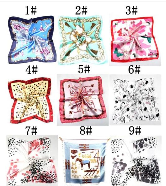 100 foulards été automne et hiver, imitation féminine, polyvalent, petit carré professionnel, fabricants en gros, soie de Hangzhou, écharpe