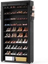 Étagère à chaussures à 10 niveaux avec couvercles, grande capacité, empilable, grande étagère de rangement jusqu'à 5055 paires de chaussures et bottes, robuste sans métal 240130