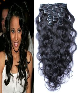 10 tot 26 inch Body Wave Braziliaanse Nonremy Haar 1B Natuurlijke Zwarte Kleur Menselijk Haar clip in human hair extensions 100g 10pcsLot 2005608