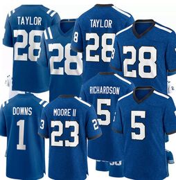 Anthony Richardson Jersey Josh Downs Darius Leonar Jonathan Taylor Quenton Nelson Michael Pittman Jr. Peyton Manning Joe Flacco Phillip Lindsay voetbaltruien