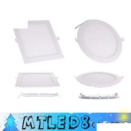 10 unités Led Panel Lights Dimmable 9WCREE Led Encastré Downlights Lampe WarmCool Blanc SuperThin RoundSquare