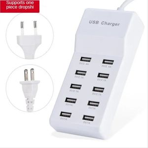 10 USB Charger Station Splitter 60W Mobiele telefoonlader Hub Smart IC Charge Universal voor iPhone Samsung mp3 -tablet enz