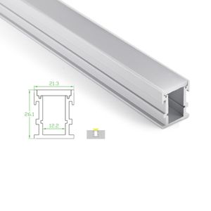 10 x 1m Sets / Lot 6000-serie aluminium profiel voor led strips en waterdicht U profielkanaal voor gemalen of verzonken vloerlampen