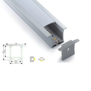 10 x 1m sets / partij ervaren leverancier aluminium profiel LED en al6063 T-vorm LED stripkanaal voor plafond of verzonken wandlampen