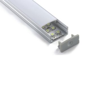 10 x 1m sets / partij lineair licht aluminium u chnel en breed type LED-profiel voor vloer of wandmontage lampen