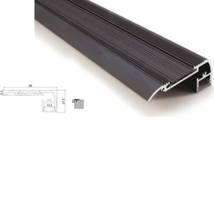 Bande lumineuse LED profilée en aluminium pour marche d'escalier, 10X1M/lot, canal plat en aluminium pour lumières d'escalier ou d'échelle