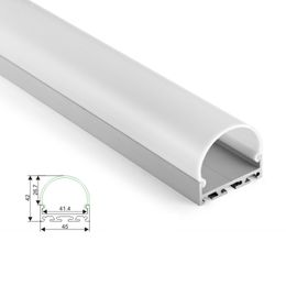 10 x 1m Sets / lot U Type Flush Mount Aluminium LED-profiel en geanodiseerd deksel LED-kanaalprofiel voor plafond Hanglampen