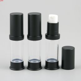 10 x 7ml Black Cap Airless Bottles Cosmetische Verpakking Duidelijke Plastic Pomp Essentie Latex Verpakking Flessenhigh Qty