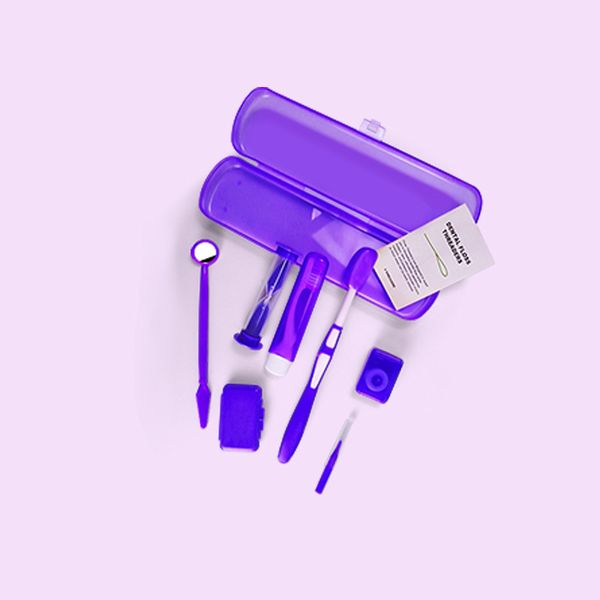 10 x 8pcs / sets kit de soins dentaires orthodontiques Set Brace Brosse à dents pliable Miroir dentaire Brosse interdentaire avec boîtier de transport
