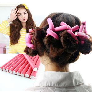 10 x rouleaux de cheveux torsadés légers et flexibles en mousse éponge bigoudis tiges de curl W11 # R48