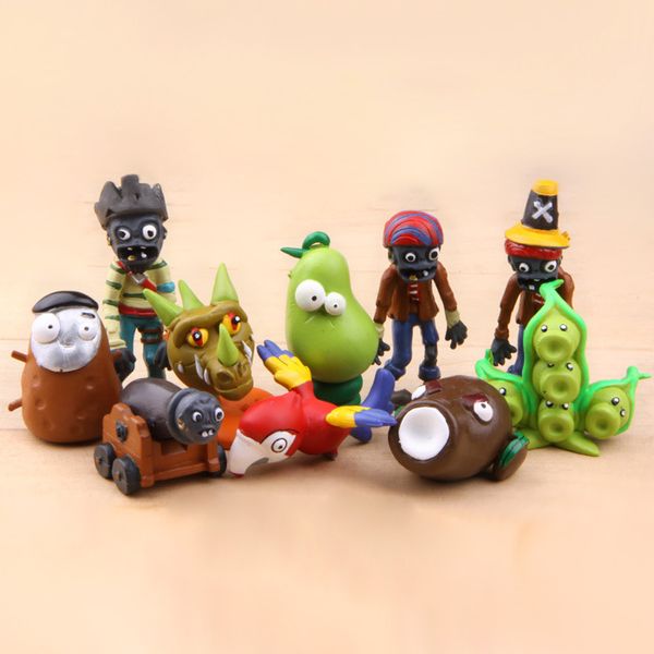 Plants vs Zombies Games Figuras de acción Juguetes de PVC Cañón de coco 2-3 pulgadas 10 piezas Set