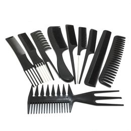 10 pièces ensemble brosse à cheveux professionnelle peigne Salon de coiffure antistatique peignes à cheveux brosse à cheveux peignes de coiffure soins des cheveux style aussi