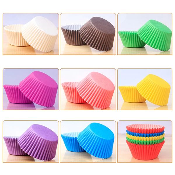 100-1000p Cupcake Cake Moules à muffins Boîte à l'huile Papier de papier Papier Coupe Casse de pâtisserie DIY Cake Decorating Birthday Party Supplies