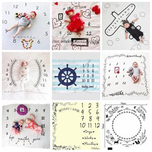 100 * 100cm Pasgeboren Photography Props Deken Letters Nummers Gedrukt Dekens Baby Jongens Meisjes Zuigeling Foto Props Accessoires OOA4963