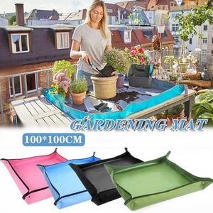 100 * 100 cm PE Plantación Mat Flower Potting Gardening Pad Trasplante Reutilizable Impermeable Jardinería Potting Mat Garden Plant Pads 210615