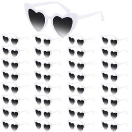 100-10 stuks bruiloft hartvormige zonnebril vrijgezellenfeest gunst zonnebril vintage cat eye bril voor gast cadeau partij 240323