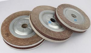 100/125/150/200/250mm roue de polissage bride roue à lamelles abrasives ponçage tissu vadrouille roue métal bois polissage meulage