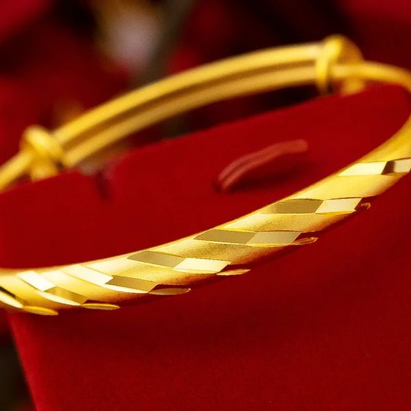 100% 14 K bracelets en or bijoux pour femmes ne se fanent pas Pulseira Feminina Bizuteria mariage 14 K cadeaux féminins à la mode 240104