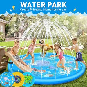 100/170 cm kinderen peddelt pad opblaasbaar water jet zwembad zomer strand buitenspellen speelgoed gazon zwembad mat kinderen speelgoed 240403