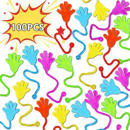 100-1pc Kids Funny Hands Sticky Toy Palm Elastic Sticky Squishy Slap Palm Toy Kids Novelty Gift Birthday Party Favors Supplies 240510