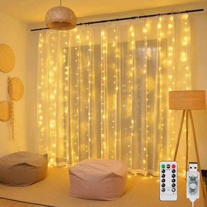 100/200/300 LED Gordijn String Light Garlst 1 2 3 18 21e 30 40 jaar Happy Birthday Party Decoration Adult Kids Boy Girl 210626