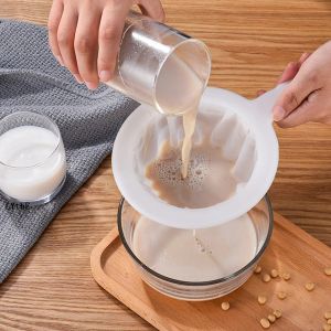 100/200/400 Mesh Kitchen Nut Milk Filter Ultra-fine Mesh Strainer Nylon Mesh Filter Spoon for Soy Milk Coffee Yogurt Strainers