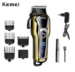 100-240V Kemei Hails professionnels rechargeables raser les cheveux coiffure Machine à coupe de barbe électrique Razor4313276