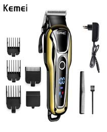 100-240 V kemei rechargeable professionnel tondeuse à cheveux machine à raser cheveux coupe barbe électrique razor8387631