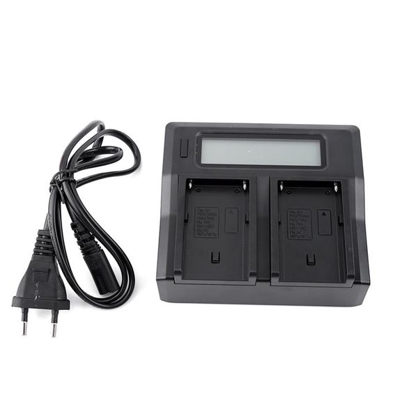 Cargador de batería dual LCD de 100-240V para la serie Sony NP-F970 NP-F770 F750 F550 F570