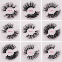 100 % 25 mm Wimpern, 3D-Falsche Wimpern, kreuz und quer, natürliches gefälschtes Make-up, Nerz-Verlängerungswimpern