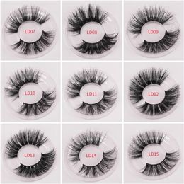 100% 25mm Wimpers 3D Valse Wimpers Kriskras Natuurlijke Nep Make-up Nertsen Extension Eyelash335