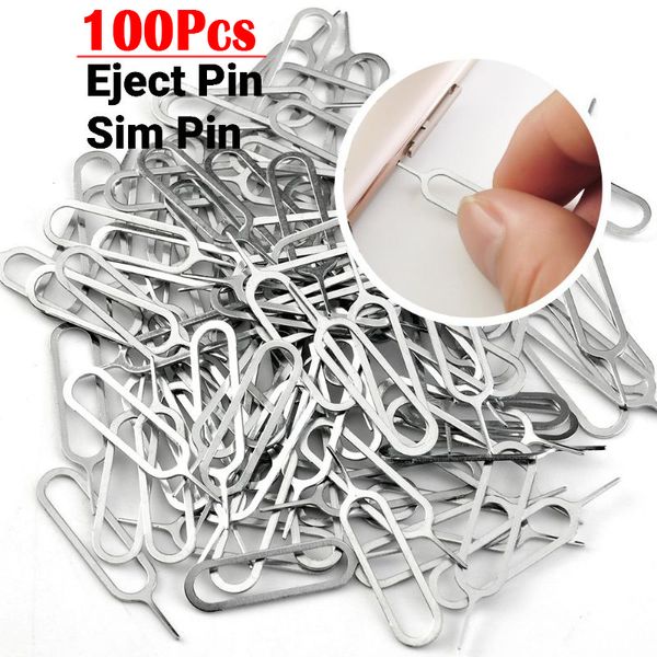 100/50/10/1PCS SIM Card Tray Tray Eject Pin Ejector Retroval Tool pour iPhone iPads Samsung Xiaomi Universal SIM Card Opener Needle