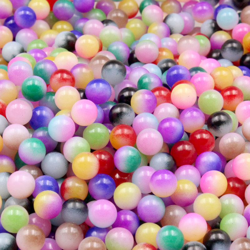 100-500pcs Perles rondes en acrylique pour accessoires de vêtements sans trou de perles lâches bricolage Faire des boucles d'oreilles Crafts de pendentif décorer les matériaux