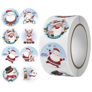 100-500 stcs Cartoon Merry Christmas Sticker Santa Adhesive Decoratieve stickers voor kerstcadeaus Envelop Seals Cards Pakketten