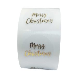 100-500 stks Round Clear Merry Christmas Stickers Thank You Card Box-pakket label Afdichtingsstickers Wedding Decor-briefpapier briefpapier