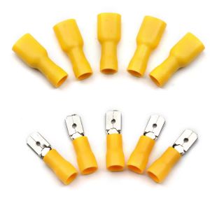 100/60/10pcs Femelle mâle Spade isolée électrique Crimp Terminal Connecteurs de câblage Bouchon de câble à froid