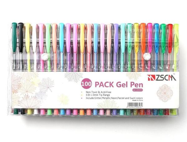 100/60/48 pcs/lot recharges de stylo gel fluorescent de fête recharges de stylo pinceau aquarelle multicolore pour peintures colorées stylo flash neutre chaud