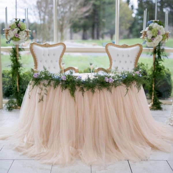 100 * 80 cm Menthe Vert Tulle Jupes De Table De Mariage Tutu Décoration De Table Pas Cher Creative Baby Showers Custom Made Anniversaires Party Decor