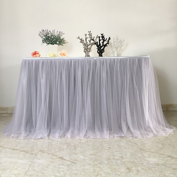 100 * 80cm Table multicolore Jupe Table Varelle Décorations de mariage Baby Shower Party Tulle Tutu Table Pinir