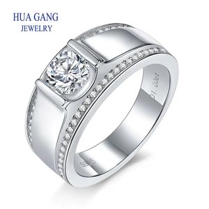 100 925 Sterling réel 1ct 2ct D couleur anneaux de mariage pour hommes mousseux laboratoires diamant bijoux fins avec certificat 240322