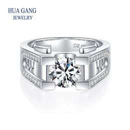 100 925 Sterling Silver 1ct2ct Labs Diamant Anneaux de mariage pour homme Proposition de luxe Bague de fiançailles 240322