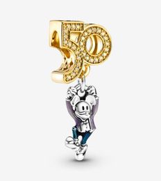 100 925 STERLING Silver 50th Anniversary Charms Charms Fit Bracelet de charme européen d'origine