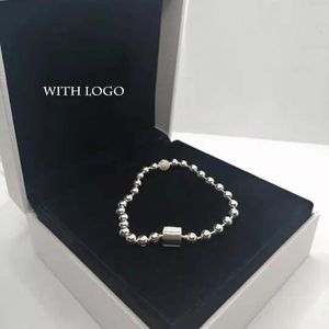100% 925 Sterling Silver Bead Chain Bracelets Pour Femmes Fit Pandora Charms Avec Logo Design Lady Gift Fine Jewelry