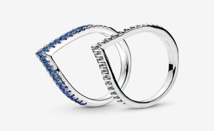 100 925 Rague de shivet à Wishbone bleu en argent sterling pour femmes alliage de mariage joelry accessoires 3110905
