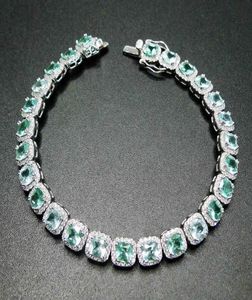 100 925 Sterling Silver Bracelet Tanzanite Green Spinel 5mm Stone Dames Bracelet voor geschenk 2105248762157